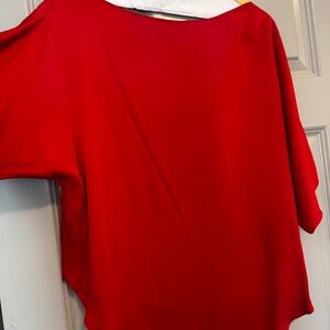 Silk red festive top pristine condition
